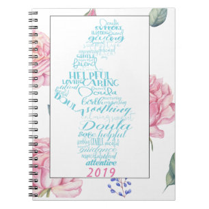 Doula Log Book   Rose Watercolor Border