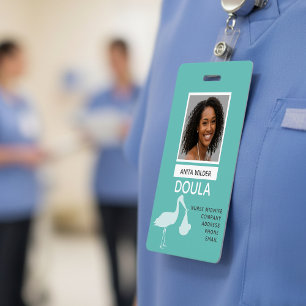 Doula Midwife Photo Identification Stork Delivery Badge