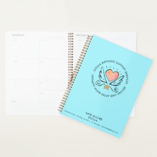 Doula Midwife 'Whimsical Heart & Wings Turquoise Planner