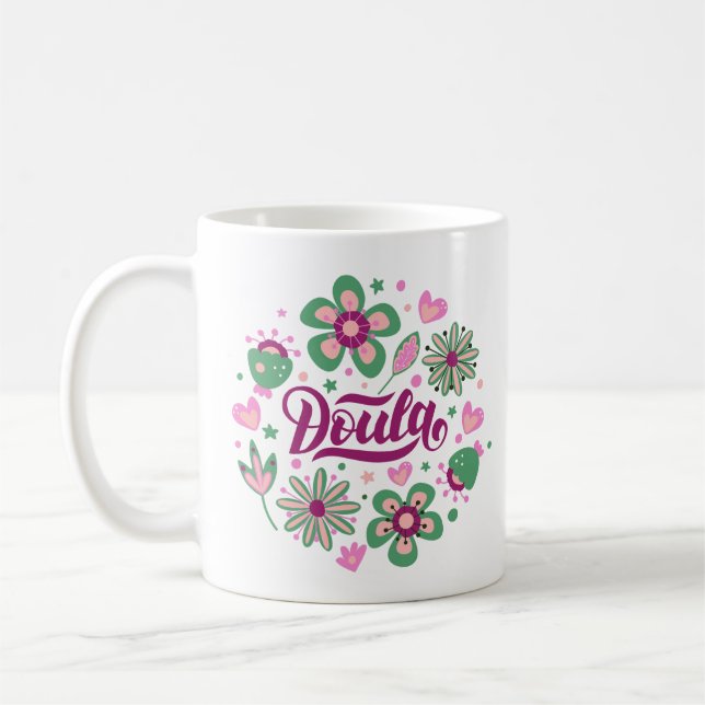 Doula Mug with Floral Design (Left)