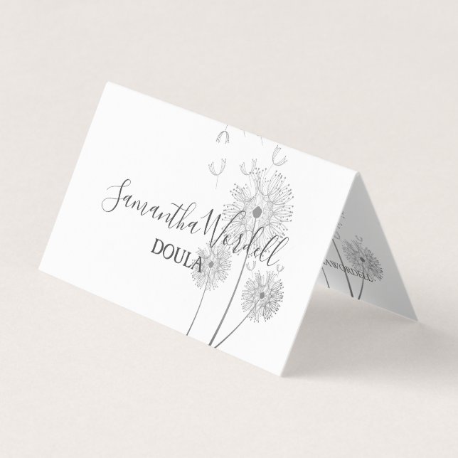 Doula Or Midwife Illustrated Flower Business Card (Front)