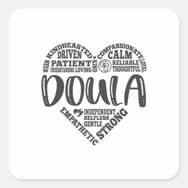 Doula, pregnancy support, childbirth square sticker (Front)