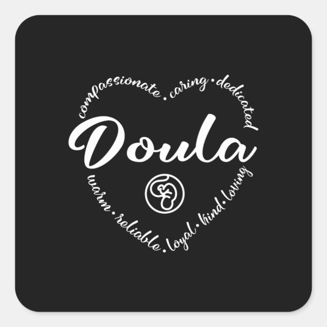 Doula, pregnancy support, childbirth square sticker (Front)