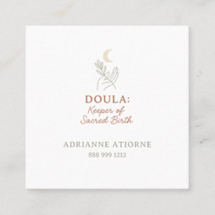 Doula simple elegant minimalistic  square business card