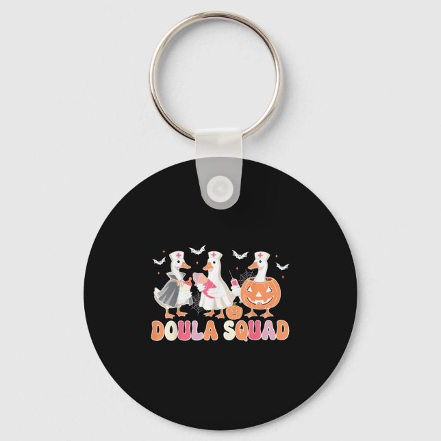 Doula Squad Goose Spooky Halloween Lactation Consu Keychain (Front)