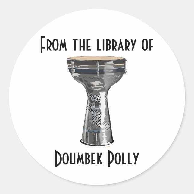 Doumbek Darbuka Drum Custom Bookplate Stickers (Front)