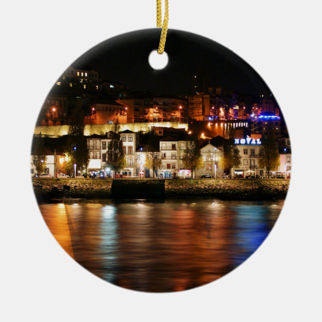 Douro river in Porto, Portugal Ceramic Ornament (Front)