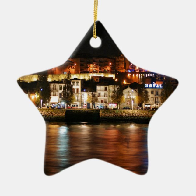 Douro river in Porto, Portugal Ceramic Ornament (Front)