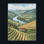 Douro Valley Portugal Travel Art Vintage Postcard<br><div class="desc">Douro Valley in a vector art style. The Douro Wine Region Valley,  up to Barca de Alva,  is the oldest demarcated wine region in the world.</div>