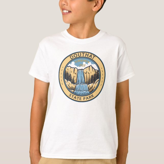 Douthat State Park Virginia Badge T-Shirt (Front)