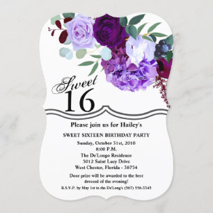 Doux 16 Hibiscus Invitation d'anniversaire sur Wh