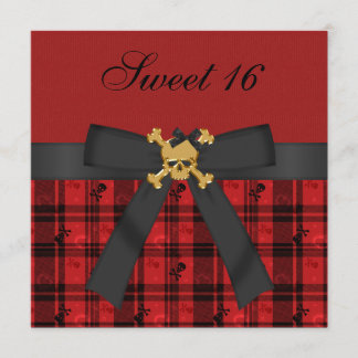Doux 16 Invitations du Black & Red Party Gold