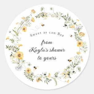 Doux comme peut Bee Fleur sauvage Sticker Baby sho