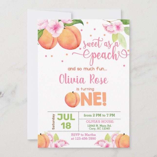 Doux comme une invitation d'anniversaire de fille  (Devant)