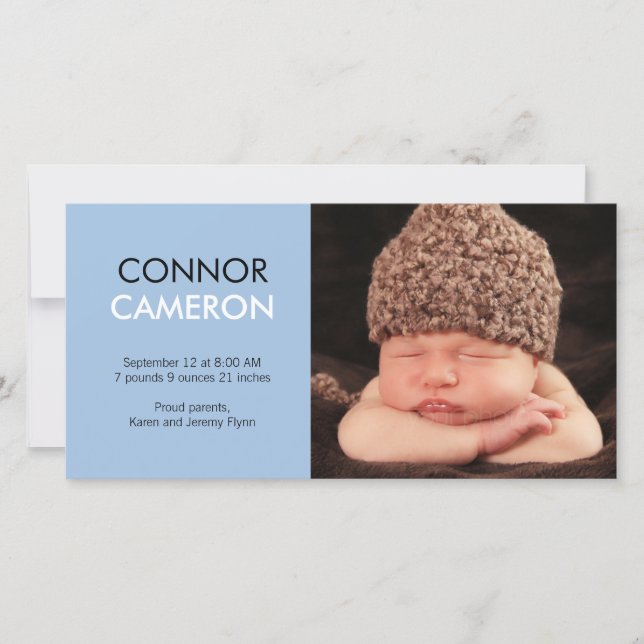 Doux Faire-part de naissance bébé de simplicité -  (Devant)