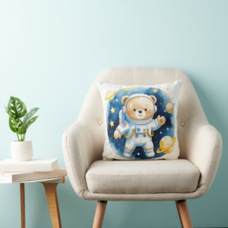 Doux Ours Astronaute de l'Espace Coussin de Jet