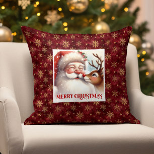 Doux Santa Rudolph Coussin Maison Confort Noël