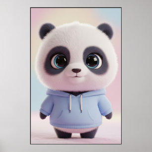 Doux sweat-shirt Panda – Art de poster Kawaii Pand