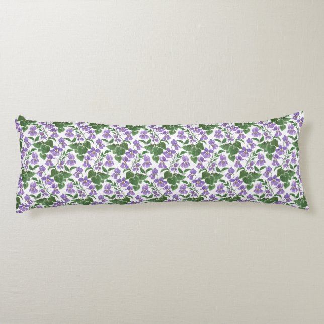 Doux Violets Custom Floral Corps Coussin (Dos)