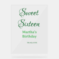 Douze ans vert nom date calligraphie boho ret