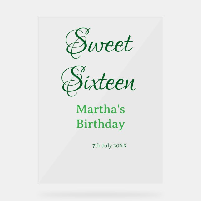 Douze ans vert nom date calligraphie boho ret (Recto)