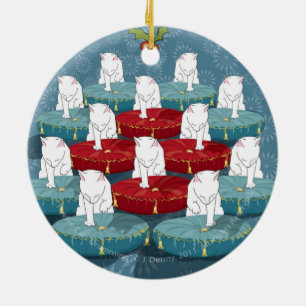 Douze chats qui tambourinent... Ornement (double f