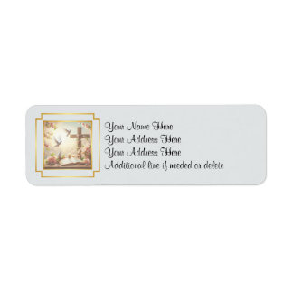 Dove and Cross Customizable Return Address Label