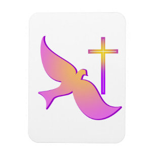dove and cross fridge magnet
