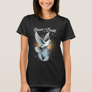 Dove And Globe Faith Christmas Peace On Earth T-Shirt