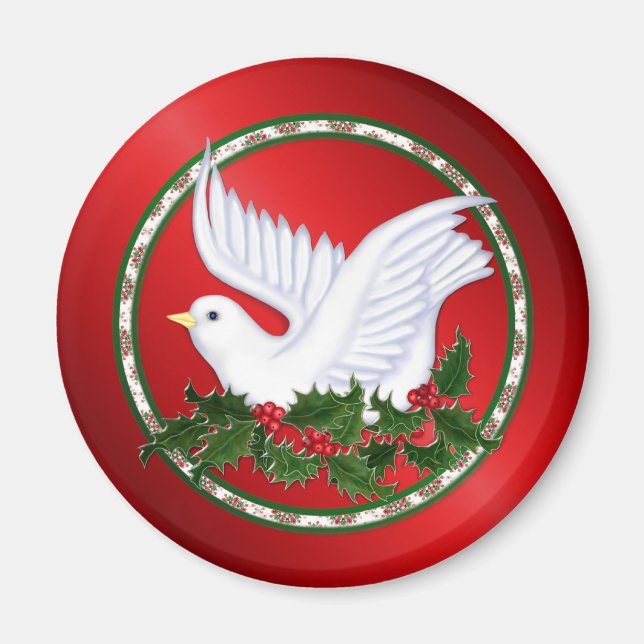 Dove and Holly Magnet (Front)