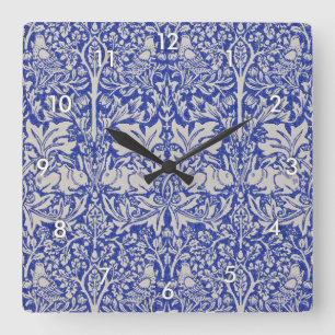 Dove and Rabbit, William Morris Square Wall Clock
