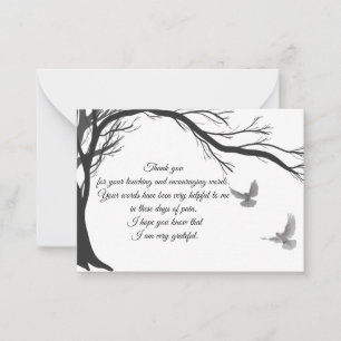 Dove And Tree Thank You Card