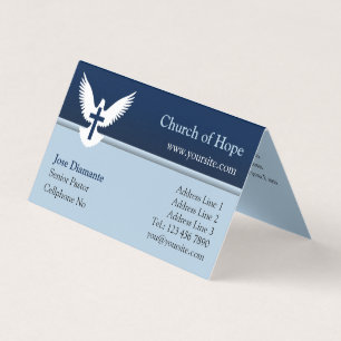 Dove avec Carte de visite plié bleu croisé