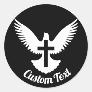 Dove avec Sticker rond classique Cross