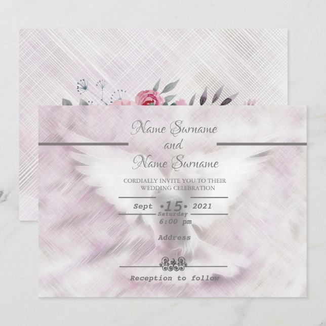 Dove bird invitation (Front/Back)