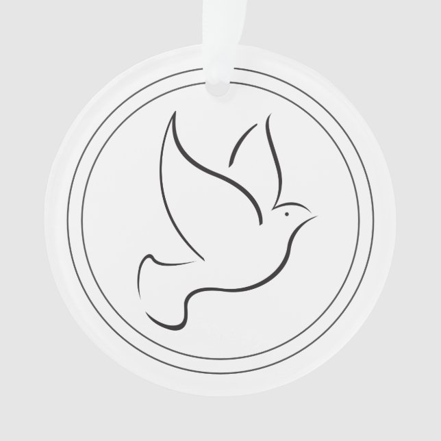 Dove Bird of Peace Christmas Personalized Photo Ornament (Front)