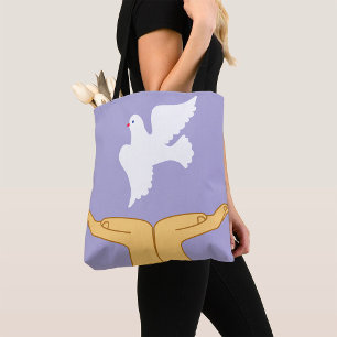 Dove Bird World Peace White Tote Bag