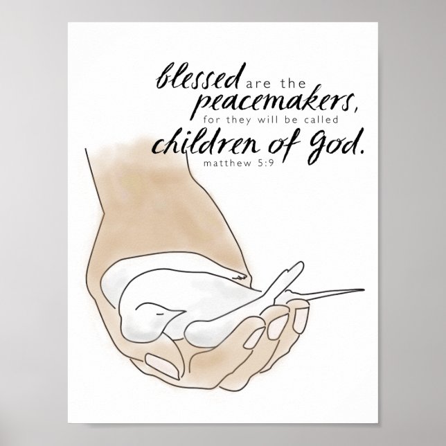 Dove, Blessed are the Peacemakers, Matthew 5:9 Poster (Front)