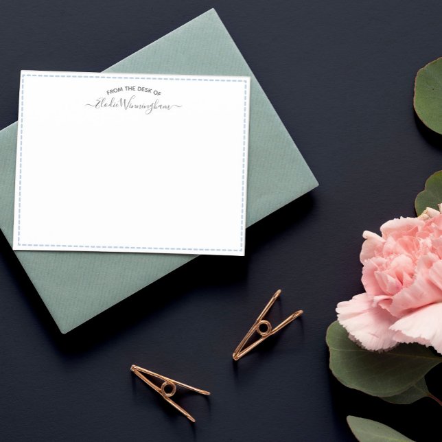 Dove Blue From The Desk Of Name In Script Card (Creator Uploaded)