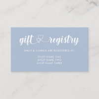 Dove Blue Interlocked Hearts Gift Registry Wedding