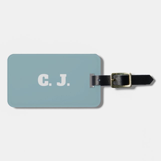 Dove Blue Personalized Luggage Tag (Front Horizontal)