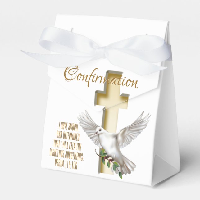 Dove Cross Confirmation Favor Box (Front Side)