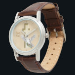 Dove Cross Faux Gold Foil Watch<br><div class="desc">Dove with Cross on Gold Faux Foil.
The "Customize Further",  button will aid you in any changes in regards to font style,  colour,  text or graphic placement.</div>