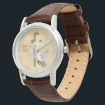 Dove Cross Faux Gold Foil Watch<br><div class="desc">Dove with Cross on Gold Faux Foil.
The "Customize Further",  button will aid you in any changes in regards to font style,  colour,  text or graphic placement.</div>
