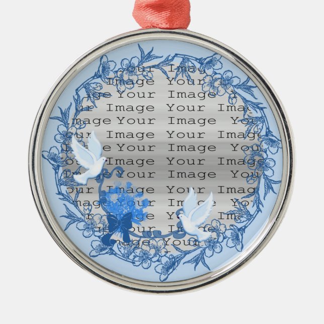 Dove Custom Round Silver Ornament (Front)