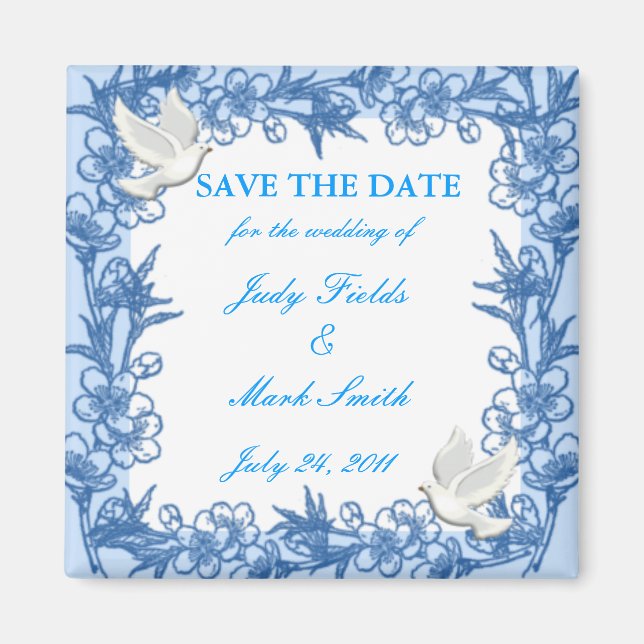 Dove Custom Save The Date Magnet (Front)