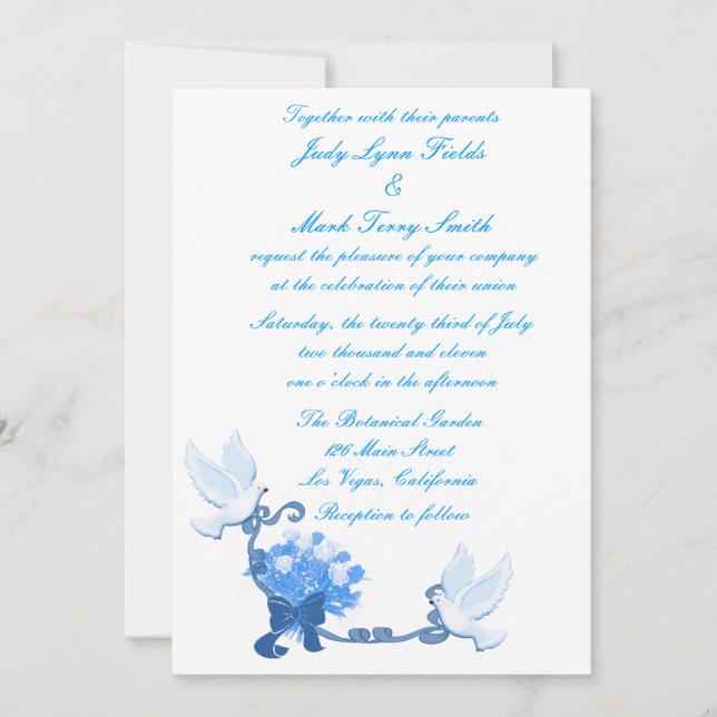 Dove Custom Wedding Invitation (Front)