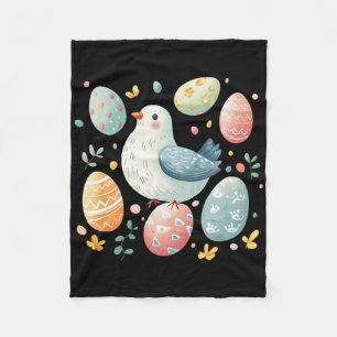 Dove Easter With Easter Eggs; Style Simple Cute Ea Fleece Blanket