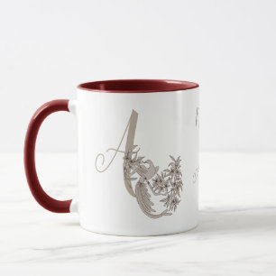 Dove Elegant Monogram Initial A Personalized Mug