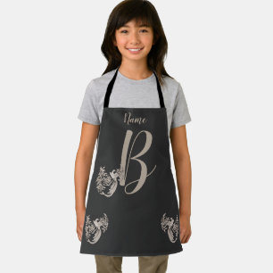 Dove Elegant Monogram Initial B Personalized Apron